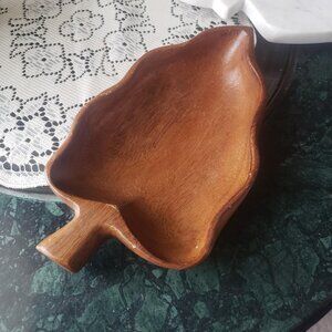 genuine monkey pod leaf trinket key dish
